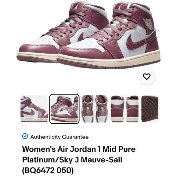 Jordan Air Jordan 1 Mid Women Size 10.5 - Picture 2 of 5